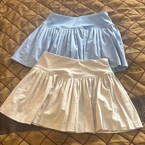 Preppy pleated blue and a pleated cream skirt BOGO closet item equal/less value